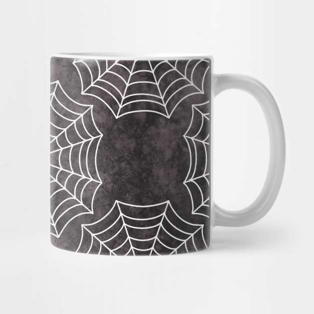 Black And White Spider Web Pattern by teevisionshop